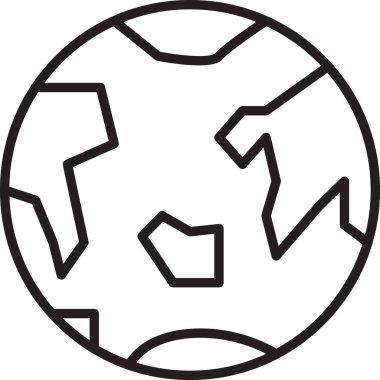 Siyah çizgi Dünya ikonu beyaz arka planda izole edilmiş. Vektör İllüstrasyonu