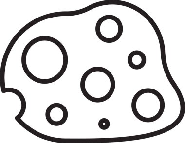 Siyah çizgi göktaşı simgesi beyaz arkaplanda izole edildi. Vektör İllüstrasyonu