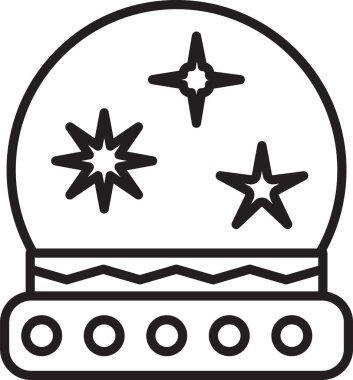 Siyah çizgi Magic topu simgesi beyaz arka plan üzerinde izole. Kristal top. Vektör İllüstrasyonu