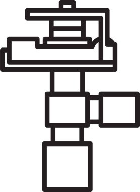 Beyaz arkaplanda siyah çizgi otomatik sulama ikonu izole edildi. Su ekipmanları. Bahçe elemanı. Sprey tabanca ikonu. Vektör İllüstrasyonu