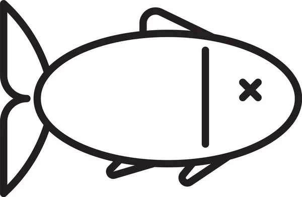 Černá linie ikona ryby izolovaná na bílém pozadí. Vektorová ilustrace — Stockový vektor