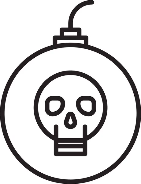 Línea negra Bomba lista para explotar icono aislado sobre fondo blanco. Feliz fiesta de Halloween. Ilustración vectorial — Archivo Imágenes Vectoriales