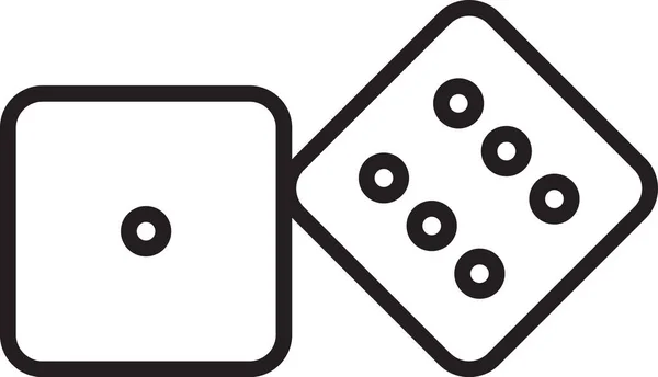 Beyaz arkaplanda siyah çizgi oyun zar simgesi izole. Kumarhane kumarı. Vektör İllüstrasyonu — Stok Vektör