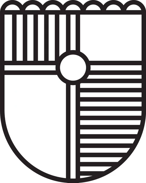 Escudo de línea negra para el icono del juego aislado sobre fondo blanco. Ilustración vectorial — Vector de stock