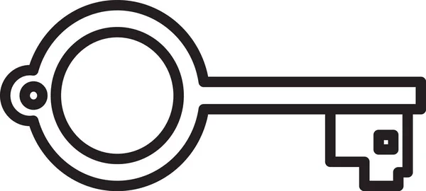 Черная линия Древний ключ для значка игры выделен на белом фоне. Векторная миграция — стоковый вектор