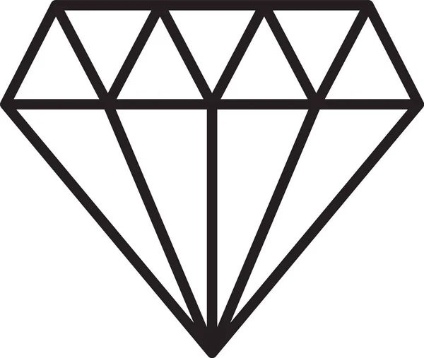 Schwarze Linie Diamant-Symbol isoliert auf weißem Hintergrund. Schmucksymbol. Edelstein. Vektorillustration — Stockvektor