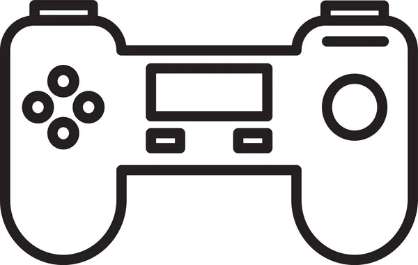 Linea nera icona Gamepad isolato su sfondo bianco. Controllore di gioco. Illustrazione vettoriale — Vettoriale Stock