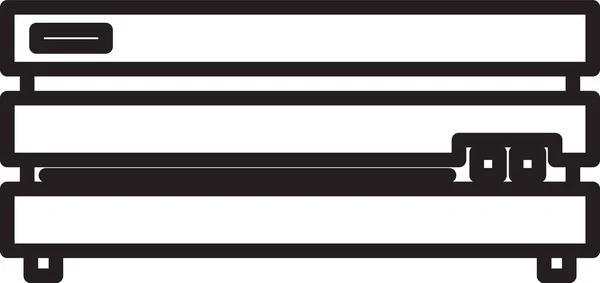 ブラックラインビデオゲームコンソールのアイコンは、白の背景に隔離されました。ベクターイラスト — ストックベクタ