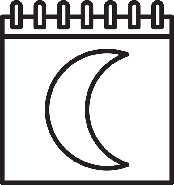 Línea negra Fases lunares icono del calendario aislado sobre fondo blanco. Ilustración vectorial — Vector de stock