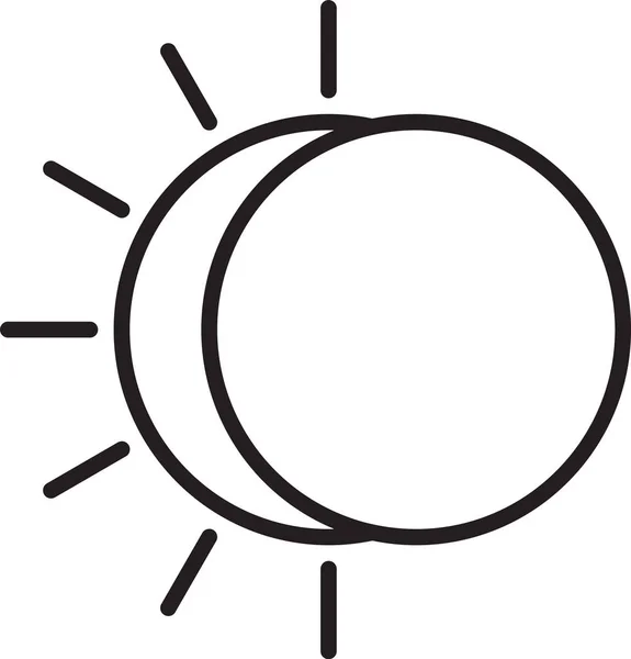 Línea negra Eclipse del icono del sol aislado sobre fondo blanco. Eclipse total de sonar. Ilustración vectorial — Archivo Imágenes Vectoriales