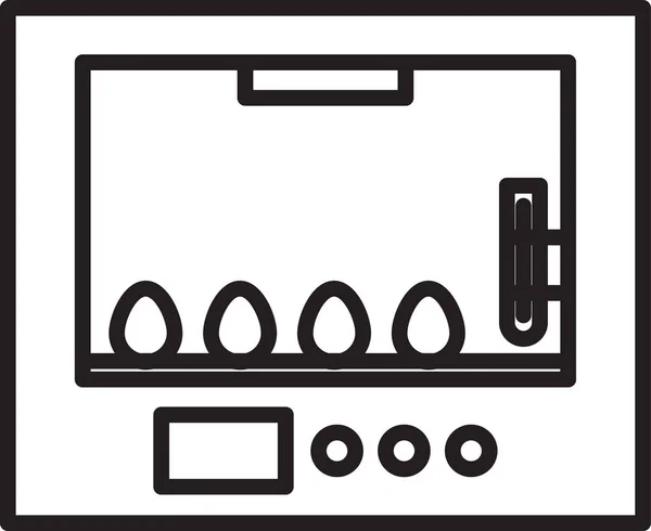 Černá čára Inkubátor pro vejce ikona izolované na bílém pozadí. Vektorová ilustrace — Stockový vektor