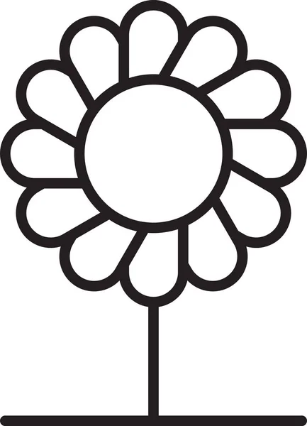 Černá čára květ ikona izolované na bílém pozadí. vektorová ilustrace — Stockový vektor