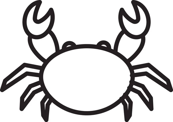 Ikon Crab garis hitam diisolasi pada latar belakang putih. Ilustrasi Vektor - Stok Vektor