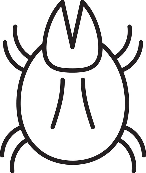 Black line Parasite mite icon isolated on white background. Vector Illustration — Stock Vector