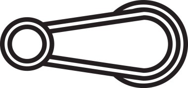 Siyah çizgi araba kapı kolu simgesi beyaz arka planda izole edildi. Vektör İllüstrasyonu