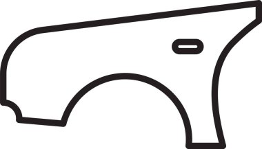 Beyaz arka planda siyah çizgili araba tamponu ikonu var. Vektör İllüstrasyonu