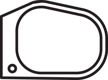 Siyah çizgi araba ayna ikonu beyaz arkaplanda izole edildi. Vektör İllüstrasyonu