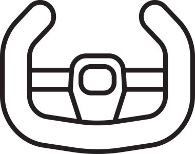 Siyah çizgi direksiyon ikonu beyaz arka planda izole edildi. Araba tekeri ikonu. Vektör İllüstrasyonu