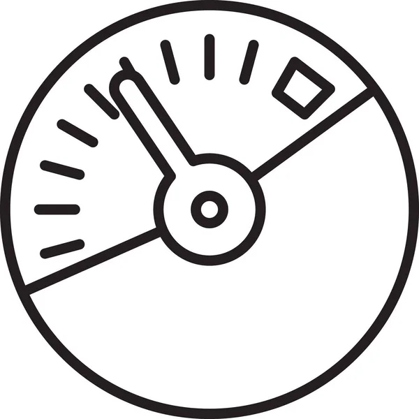 Línea negra Icono del velocímetro aislado sobre fondo blanco. Ilustración vectorial — Archivo Imágenes Vectoriales