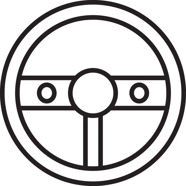Ligne noire Icône de volant isolé sur fond blanc. Icône roue de voiture. Illustration vectorielle — Image vectorielle