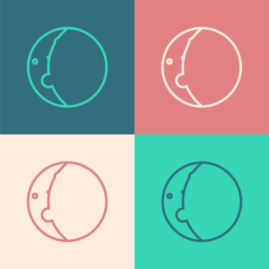 Güneş tutulması renk arkaplanında izole edilmiş renk çizgisi. Tam sonar tutulması. Vektör İllüstrasyonu