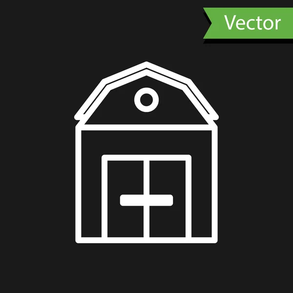 Иконка Концепции Белого Дома Выделена Черном Фоне Сельский Пейзаж Векторная — стоковый вектор