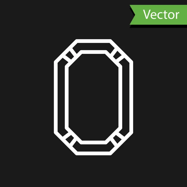 Bílá Čára Poker Tabulka Ikona Izolované Černém Pozadí Vektorová Ilustrace — Stockový vektor