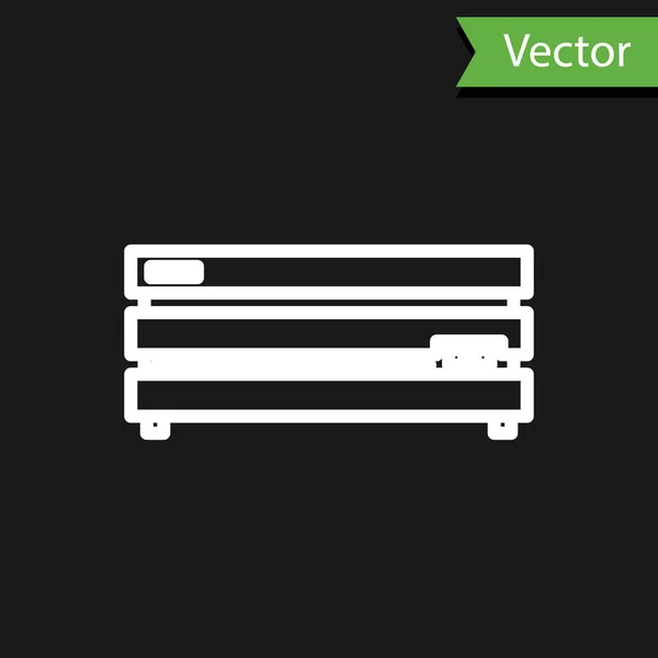 Значок Ігрової Консолі Білої Лінії Ізольовано Чорному Тлі Векторна Ілюстрація — стоковий вектор