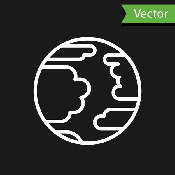 Иконка Планета Меркурий Выделена Черном Фоне Векторная Миграция — стоковый вектор