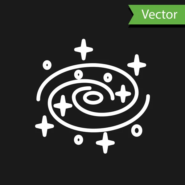 Línea Blanca Vía Láctea Galaxia Espiral Con Estrellas Icono Aislado — Vector de stock