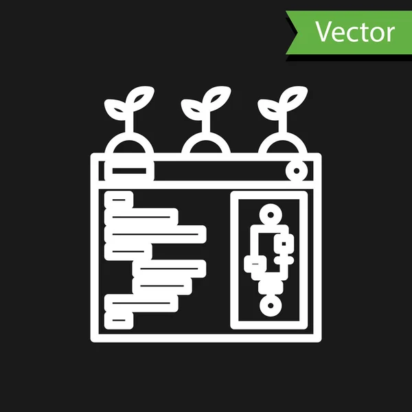 Linha Branca Tecnologia Agricultura Inteligente Sistema Automação Agrícola Ícone Aplicativo — Vetor de Stock