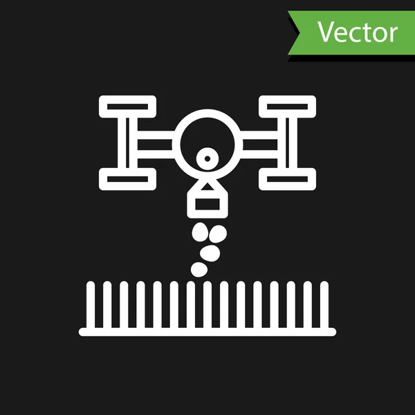 Línea Blanca Granja Inteligente Con Control Drones Para Siembra Semillas — Vector de stock