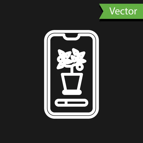 Línea Blanca Sistema Cultivo Control Inteligente Icono Aplicación Móvil Aislado — Vector de stock