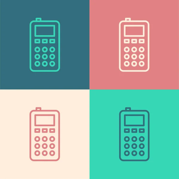 Linha Cores Ícone Controle Remoto Isolado Fundo Cor Ilustração Vetorial —  Vetores de Stock