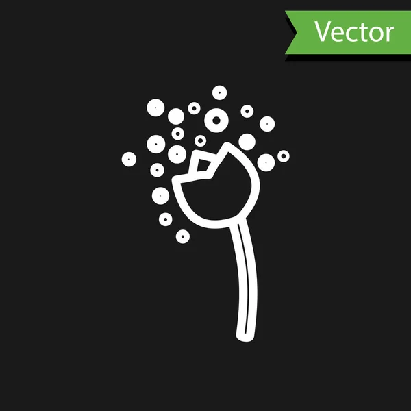 Línea Blanca Flor Produciendo Polen Atmósfera Icono Aislado Sobre Fondo — Vector de stock