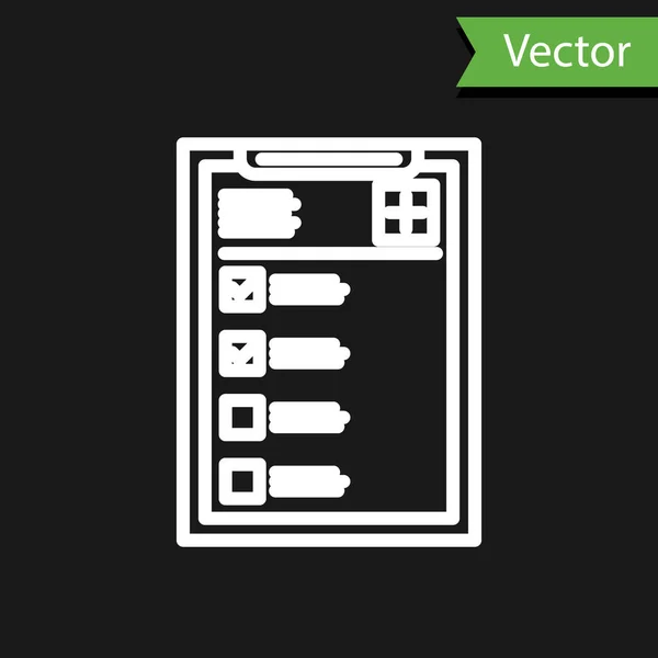 Línea Blanca Portapapeles Médico Con Icono Historia Clínica Aislado Sobre — Vector de stock