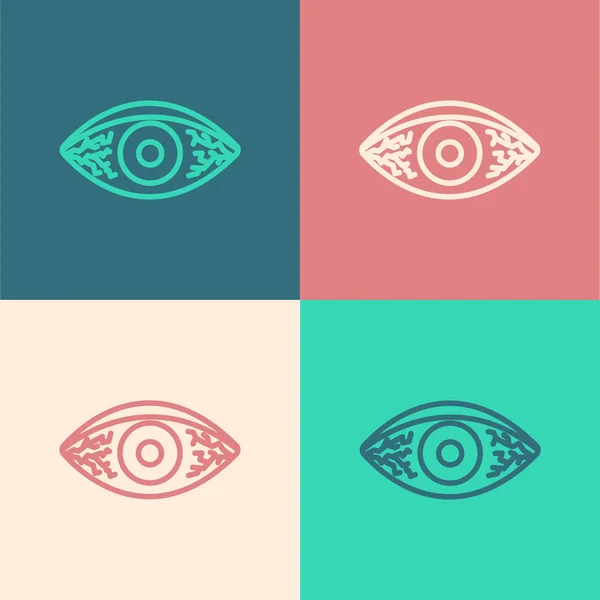 Color Line Reddish Eye Due Viral Bacterial Allergic Conjunctivitis Icon — Stock Vector