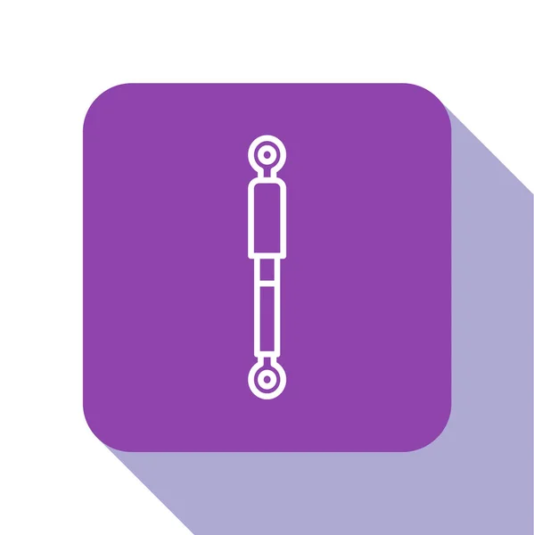 ホワイトラインホワイトの背景に独立したショックアブソーバーアイコン 紫の四角形のボタンベクターイラスト — ストックベクタ