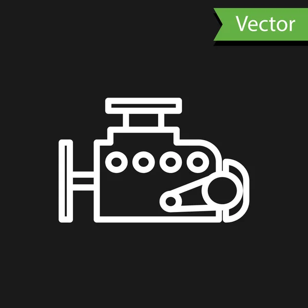 Иконка Двигателя Автомобиля Выделена Черном Фоне Векторная Миграция — стоковый вектор