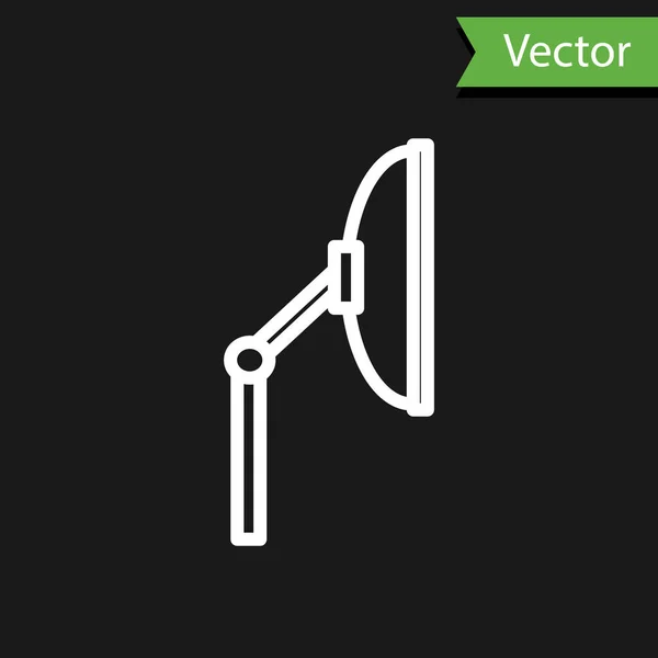 White Line Windscreen Wiper Icon Isolated Black Background Vector Illustration — Stock Vector