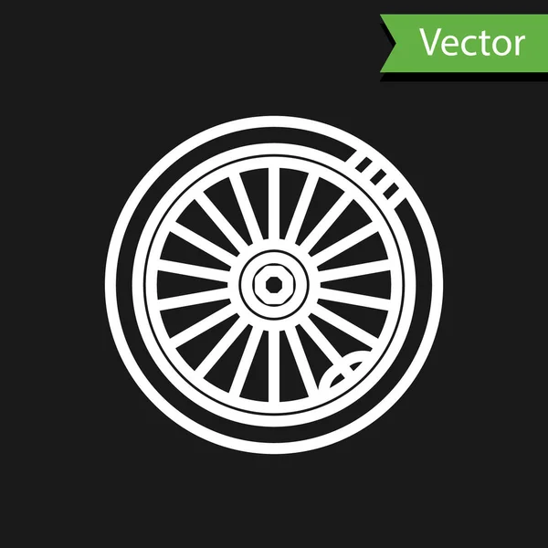 Иконка Колеса Автомобиля Выделена Черном Фоне Векторная Миграция — стоковый вектор