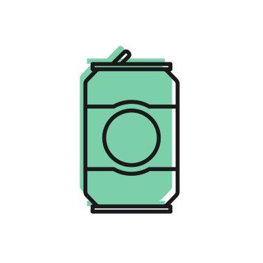 Siyah çizgi bira beyaz arkaplanda izole edilebilir. Vektör İllüstrasyonu