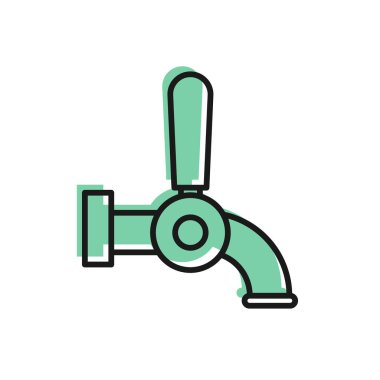 Beyaz arkaplanda siyah çizgi bira ikonu izole edildi. Vektör İllüstrasyonu