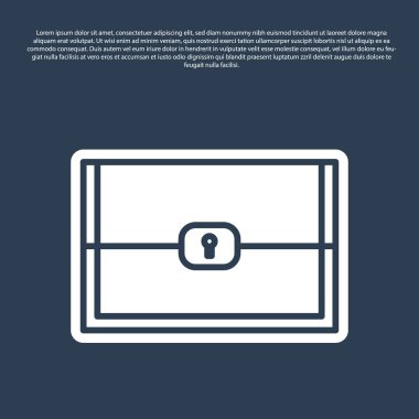 Oyun simgesi için mavi çizgi göğsü mavi arkaplanda izole edildi. Vektör İllüstrasyonu