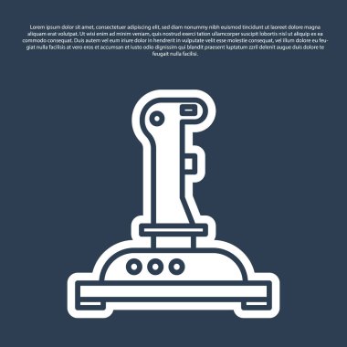 Mavi arka plan üzerinde izole arcade makine simgesi için Mavi çizgi Joystick. Joystick oyun kolu. Vektör İllüstrasyonu