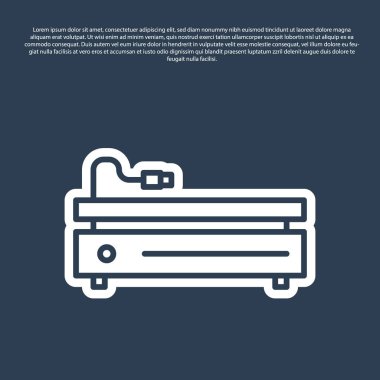 Mavi çizgi video oyun konsolu simgesi mavi arkaplanda izole edildi. Vektör İllüstrasyonu