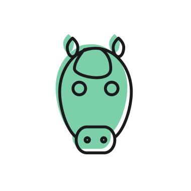 Siyah çizgi at burcu simgesi beyaz arkaplanda izole edilmiş. Astrolojik yıldız falı koleksiyonu. Vektör İllüstrasyonu