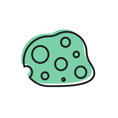 Siyah çizgi göktaşı simgesi beyaz arkaplanda izole edildi. Vektör İllüstrasyonu