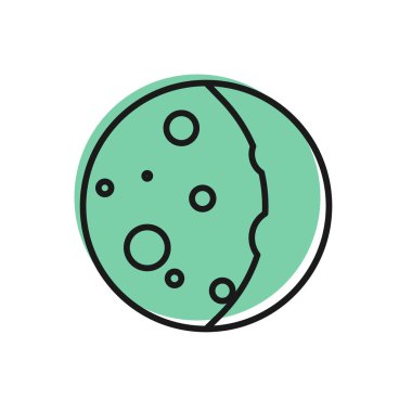 Güneş tutulmasının siyah çizgisi beyaz zemin üzerinde izole edilmiş. Tam sonar tutulması. Vektör İllüstrasyonu