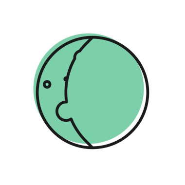 Güneş tutulmasının siyah çizgisi beyaz zemin üzerinde izole edilmiş. Tam sonar tutulması. Vektör İllüstrasyonu